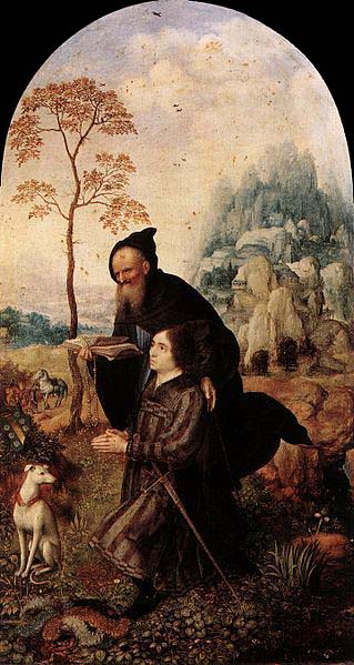 Jan Gossaert Mabuse St Anthony with a Donor